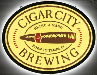 Cigar City Brewing Company Hecho A Mano Led Beer Sign 20x16 " - Brand
