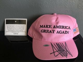President Donald Trump Hand Signed Campaign Hat Usa Autograph With