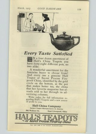 1923 Paper Ad Hall China Teapots Tea Pots Des Moines Iowa Baseball Glove