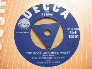 Scarce; Ted Heath With Anita Klooger " Rock And Roll Waltz " 1956 Tri Decca Vg,