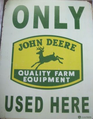 Metal Sign " Only John Deere Here " Retro Man Cave Garage Farm Machinery