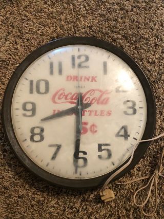 Vintage Drink Coca Cola In Bottles Clock