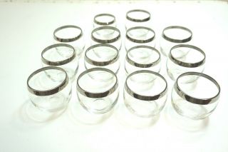 12 Vintage Mid Century Dorothy Thorpe Silver Roly Poly 2 3/4 " Glasses Cups Mugs