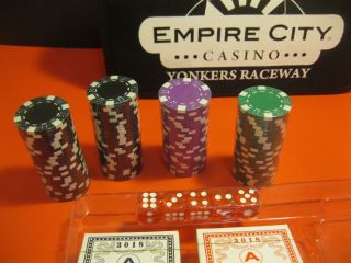 NOS Yonkers Raceway / Empire City Casino HOLD EM CHIPS,  CARDS,  RARE 3