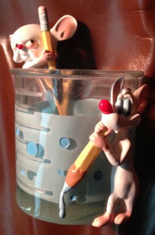 RARE Pinky and the Brain Pencil Holder from the Warner Brothers Store 1998 2
