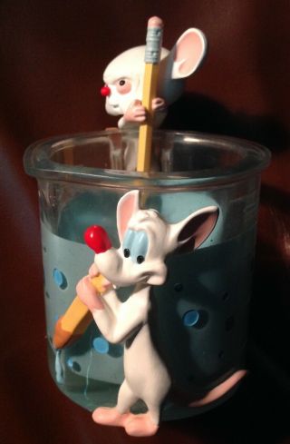 RARE Pinky and the Brain Pencil Holder from the Warner Brothers Store 1998 5