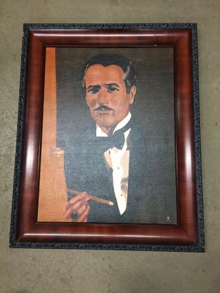 Paul Newman Oil Painting On Canvas Signed By Artist 1975