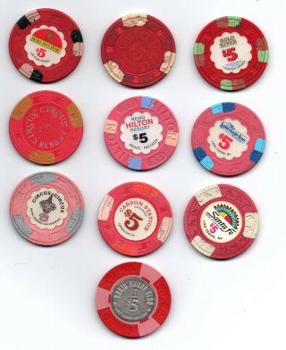 Group Of 5.  00 Casino Chip
