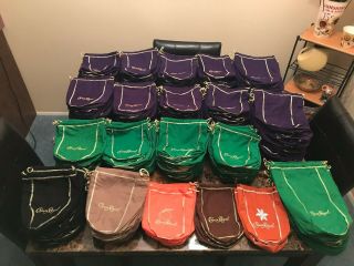 400 Crown Royal Bags,  Variety Of Colors And Sizes