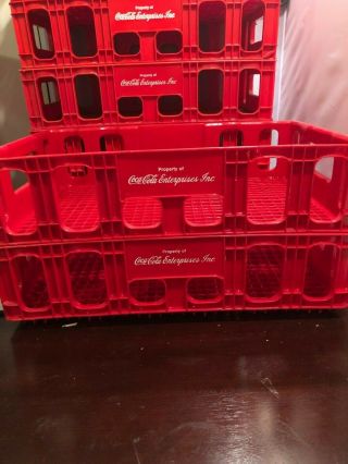 Vintage Coca Cola Coke Crate Carrier Red Plastic Stackable Bottle Case 2