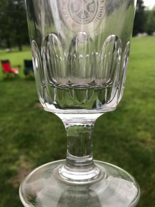 HIGHLAND SPRINGS BREWING RUETER CO STEMMED FLINT BEER GLASS MISSION HILL BOSTON 5