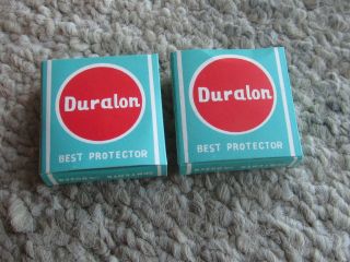 1950s Duralon Condom Pack X 2 Old Stock Drugstore Tin Rubbers Sex Std