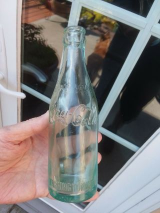 Scarce Washington,  Indiana Aqua Straight Sided Coca - Cola Bottle