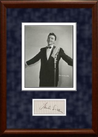 Frank Sinatra Signed Autograph Display,  Circa 1940s.  Jsa