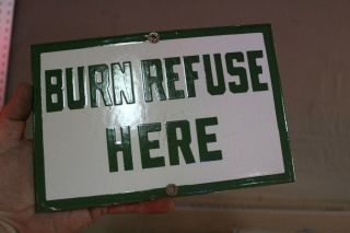 Us Forest Burn Refuse Here Porcelain Metal Sign Smokey Bear Camping Fire Fishing