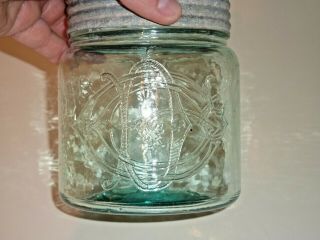 Diamond Glass Company Aqua Fruit Jar The Dg Co.  Quart Canadian Fruit Jar.