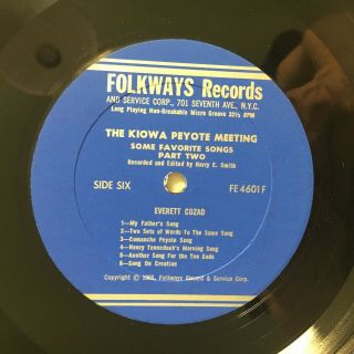 KIOWA PEYOTE MEETING RECORDED EDITED BY HARRY SMITH 3 LP BOX FOLKWAYS W BOOK 12