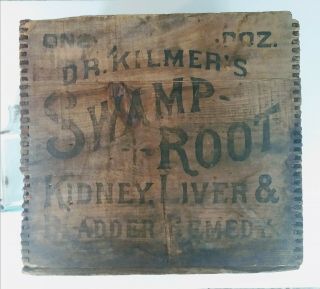 Dr.  Kilmer ' s Swamp - Root Kidney,  Liver,  & Bladder Medicine Wooden Box,  Bottle 3