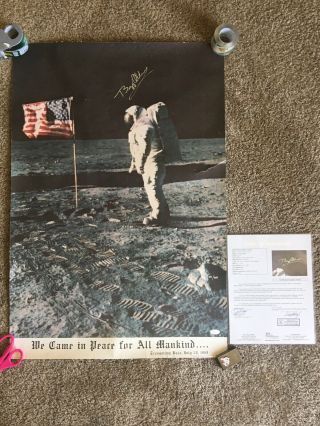 Buzz Aldrin Apollo 11 Nasa Signed Autographed 22x32 Poster Jsa Loa 571/1969
