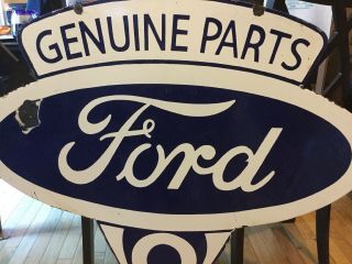 Large Ford V8 Double Sided Porcelain Sign 6