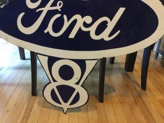 Large Ford V8 Double Sided Porcelain Sign 7
