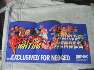 Odd Size 10 7/8 - 8 1/4  Neo Geo 3 Page 4 Slot Arcade Game Flyer