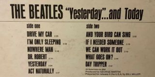 The Beatles - Yesterday and Today - Butcher Cover - Partial Peel Mono Capitol T - 2553 3