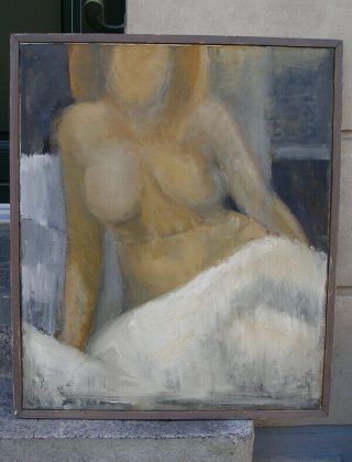 Mid Century Danish Art.  Modern Female Nude.  Signed And Dated 1956