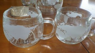 Nescafe World Map Coffee Pot Carafe 4 mugs crystal cups 5 piece set 5