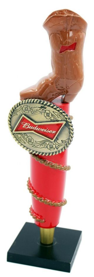 Budweiser Cowboy Boot And Belt Buckle 3d Figural Beer Tap Handle