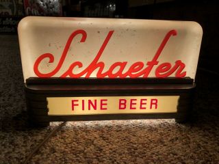 Schaefer Fine Beer Sign Back Bar Reverse On Glass Price Brothers Light