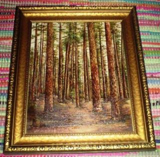 Large Beulah Watts Signed Oil Painting Pine Trees East Texas Artist 2