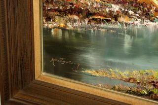 Aldo Mantovani Oil on Canvas Fall Scene Italian Listed Artist Framed 36 