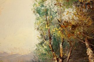 Aldo Mantovani Oil on Canvas Fall Scene Italian Listed Artist Framed 36 