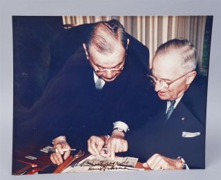 Signed Autographed Photo Of Harry S Truman W Leo Quinn Albany Ny Politician