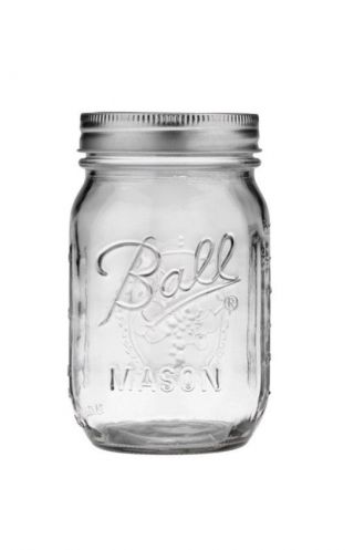 Ball Regular Mouth Clear Glass Mason Jars 16oz Pint Canning Bulk 4 Dozen 48 Set
