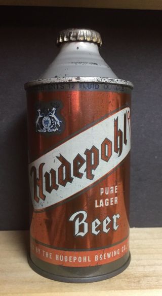 Hudepohl Beer Cone Top Can Cincinnati Ohio 12 Fl Ozs