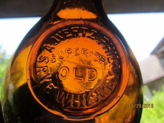" S.  A.  Wertz Superior Old Rye Whiskey " Antique Whiskey Seal Bottle 1870 - 80