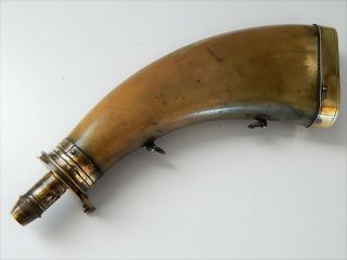 Antique French Powder Flask Powder Horn Made 18 Or 19th Century