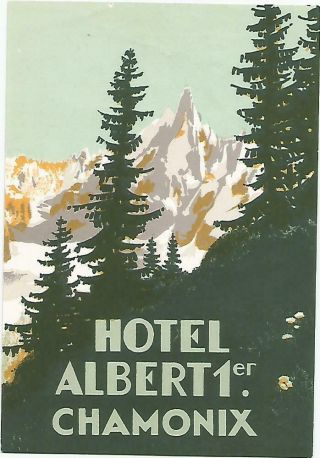 Hotel Albert 1er Luggage Deco Label (chamonix)