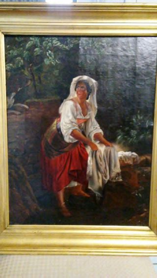 19th Century Oil On Cavas Signed Lm (possibly Louis Moeller)