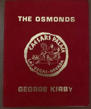 Rare,  Vintage - The Osmonds & George Kirby Caesars Palace Mini - Program (1973) - Vgc