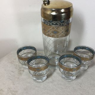 Mid Century Culver Cocktail Shaker Set