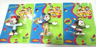 1994 Animaniacs Wakko Yakko & Dot Just Toys Bendems Set On Card