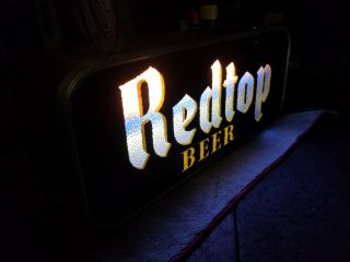 1950 ' s RedTop Beer Light Up Sign By Lackner Rotating Colors Cincinnati 11
