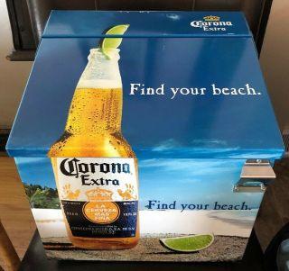 (l@@k) Corona Beer Metal Indoor Outdoor Patio Bottles Cans Cooler Game Room
