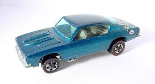 1967 Mattel Hot Wheels Redline Custom Barracuda Aqua W Gray Interior Hk