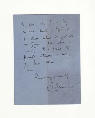 E.  F.  BENSON: signed letter by British horror writer - Henry James Baron Portsea 5