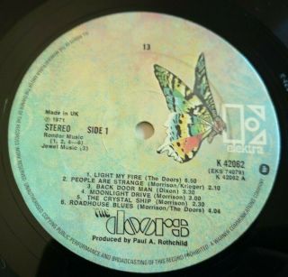 The Doors Lp 13 Uk Elektra 1st Press A1 B1 Lovely Vinyl,