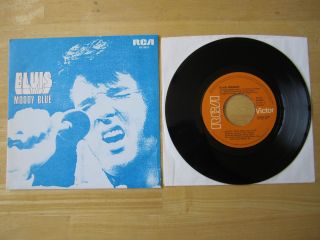 Elvis 45rpm Record & Picture Sleeve,  Moody Blue/she Thinkg I Still Care,  Spain